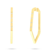 0.04ct 14k Yellow Gold Diamond Pentagon Earring